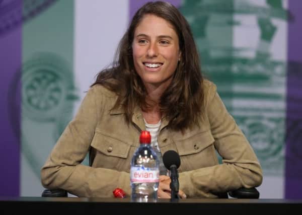 Britain's Johanna Konta gives a press conference ahead of the Wimbledon Championships getting underway on Monday (Picture: Jed Leicester/PA).