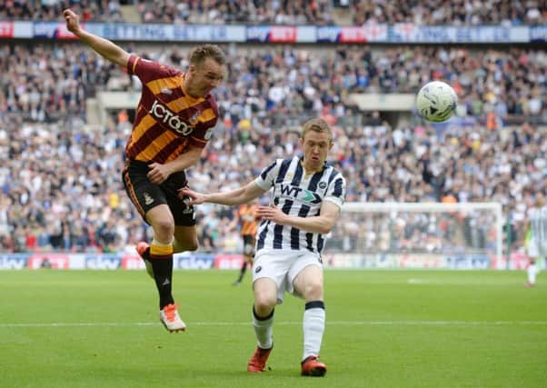 Tony McMah, in action against Millwall in the League One play-off final defeat at Wembley in May.  Picture: Bruce Rollinson