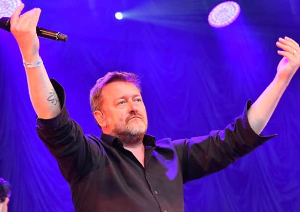LIVE IN THE FOREST: Guy Garvey of Elbow on Saturday night at Dalby Forst. Picture David Harrison.