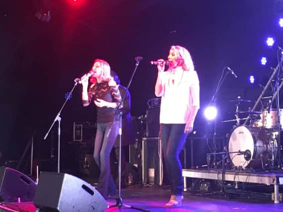 Keren Woodward and Sara Dallin on stage at Bananarama's show at Grassington Festival. Picture: David Hodgson