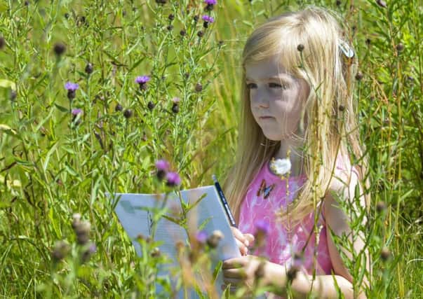 Five-year-old Connie Thorley, from Selby, ticks wildlife off her list at a Discovery Day held at Three Hagges Wood-Meadow at Escrick, near York. Picture by Mike Cowling.