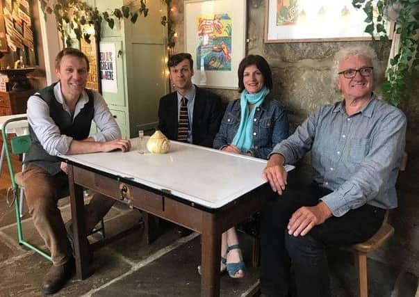 Ex Terrorvision frontman Tony Wright, Otley town poet Matthew Hedley Stoppard, Sally Egan of Opera North and choir group Sallys Army and local musician Phil Snell.