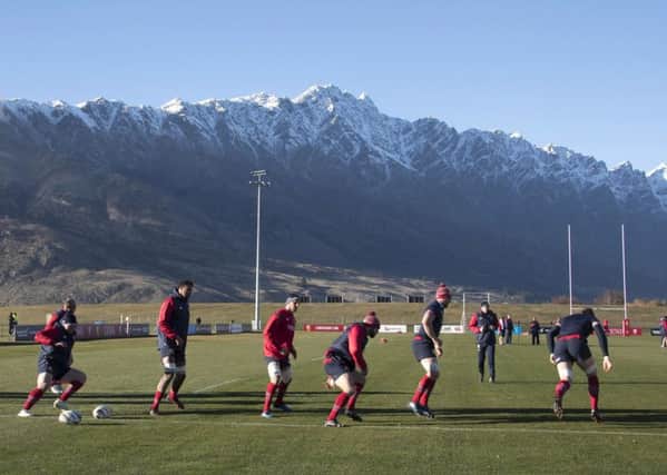 British and Irish Lions players train in Queenstown. Picture: Brett Phibbs/New Zealand Herald/AP