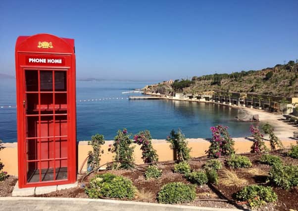 Free phone calls can be made from the LUX Bodrum phone booth while enjoying the view.
