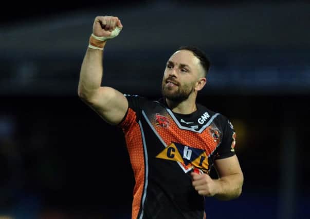 Castleford's Luke Gale celebrates at the end of Thursday's victory over Wakefield. Picture: Jonathan Gawthorpe