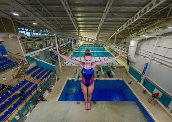 Lois Toulson, 18, whilst training at the Aquatics Centre John Charles Centre of Sport, Middleton, Leeds.
