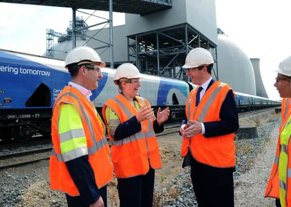 George Osborne during a visit to Drax power station on Friday as part of a wider tour of the region to champion the Northern Powerhouse.