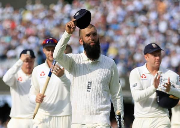 Moeen Ali acknowledges the applause of the crowd after a performance in Englands first Test victory over South Africa that saw him just eclipse Joe Root to win the man-of-the-match award (Picture: Nigel French/PA Wire).
