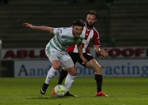Kieffer Moore, in action against Sheffield United while at Yeovil Town. Picture: Martyn Harrison