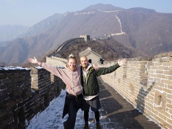 Liam and Philippa Doherty on the Great Wall of China