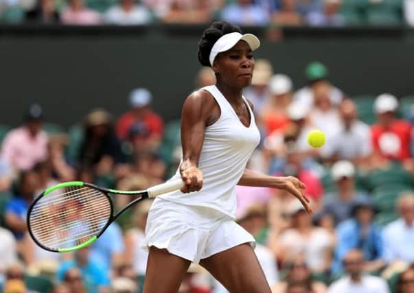 Venus Williams on her way to victory against Ana Konjuh at Wimbledon on Monday. Picture: Adam Davy/PA