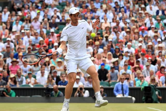Andy Murray in action against Benoit Paire at Wimbledon. Picture: Adam Davy/PA