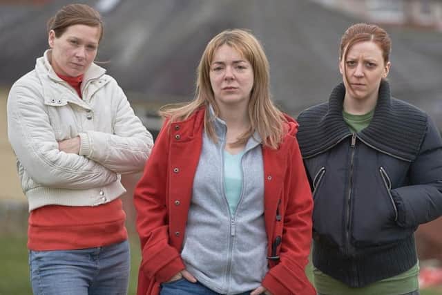 Natalie Brown (SAN BROOKE) Julie Bushby (SHERIDAN SMITH), Karen Matthews (GEMMA WHELAN), the three women at the centre of BBC drama The Moorside