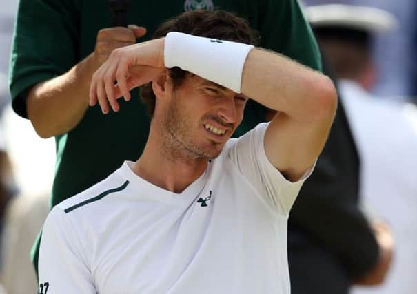 Andy Murray looks dejected during his match against Sam Querrey.