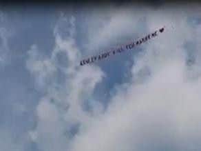 The plane flying the marriage proposal