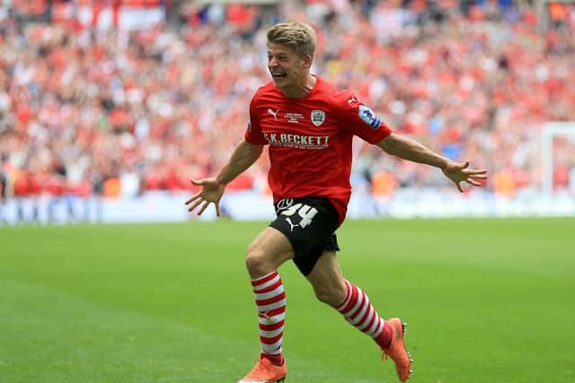 Barnsley's Lloyd Isgrove celebrates scoring his side's third goal in the League One play-off final (Picture: Nigel French/PA Wire)