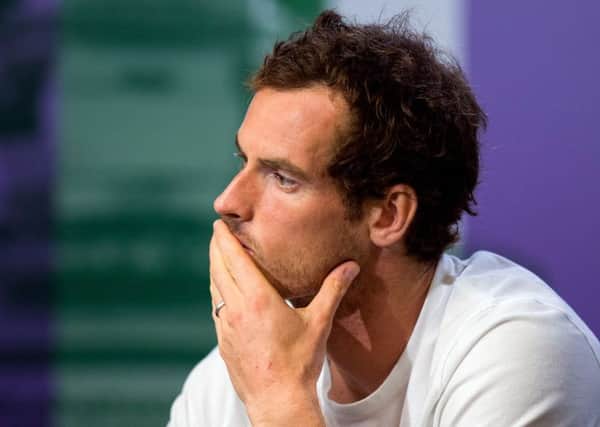 Andy Murray, pictured talking to the media after his quarter-final loss to Sam Querrey (Picture: Joe Toth/PA Wire).