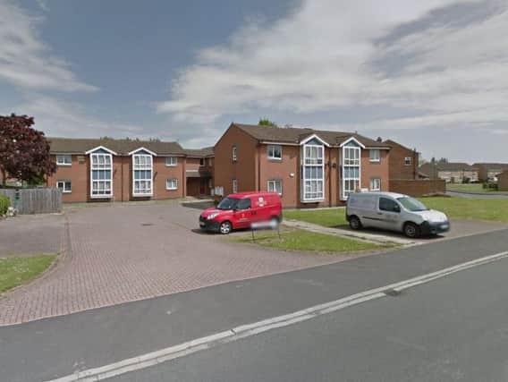 Flats in Cockret Court, Selby, were evacuated after police found suspected hazardous material during a search of one home. Picture: Gogle