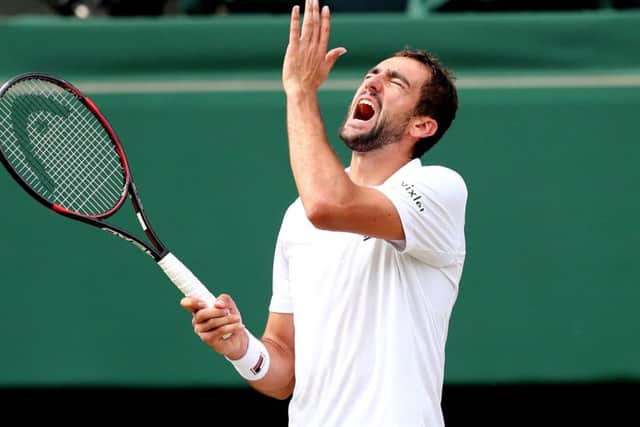 Marin Cilic shows his frustration at Wimbledon. Picture : Gareth Fuller/PA