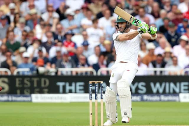 South Africa's Faf du Plessis hits out at Trent Bridge. Picture: Nick Potts/PA