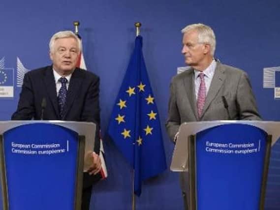 David Davis (left) with Michel Barnier