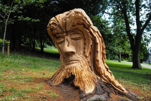 Wood carving in Pannett Park, Whitby