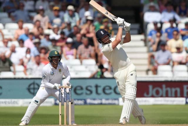 England's Jonny Bairstow mistimes a shot and is caught out by South Africa's Chris Morris off the bowling of Keshav Maharaj. Picture: Nick Potts/PA