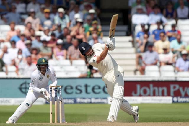 England's Jonny Bairstow hits out and is caught by South Africa's Chris Morris off the bowling of Keshav Maharaj (Picture: Nick Potts/PA Wire).