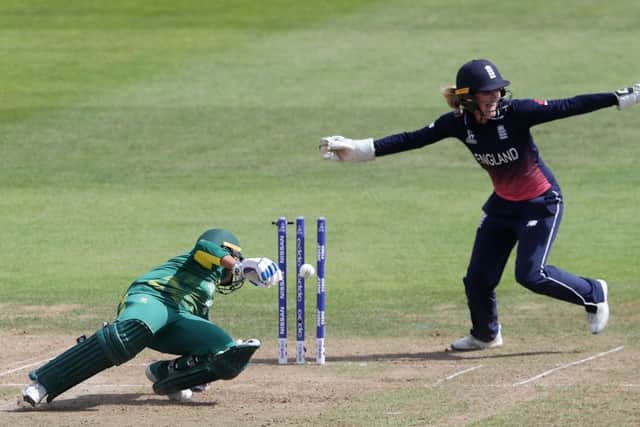 South Africa's Trisha Chetty is stumped by England's Sarah Taylor. Picture: David Davies/PA