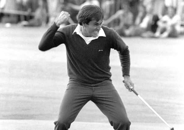 Magic moment: Seve Ballesteros roars with delight and punches the air after winning the 1984 Open at St Andrews. (Picture: PA)