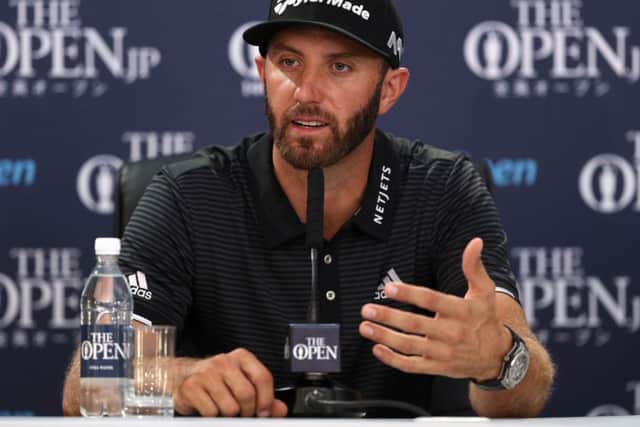 USA's Dustin Johnson speaks at a press conference during practice day four of The Open Championship 2017 at Royal Birkdale Golf Club, Southport. (Picture: Andrew Matthews/PA Wire)