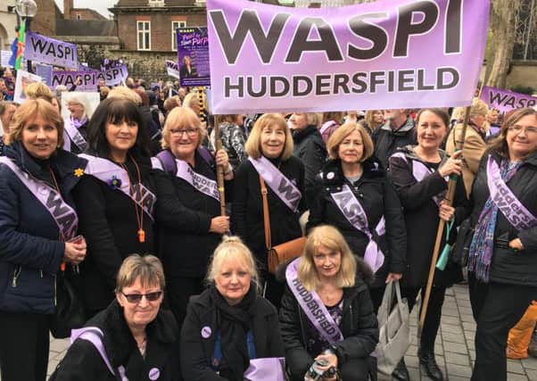 Members of Women Against State Pension Inequality. They are opposed to the Governments handling of measures to equalise the state pension age.