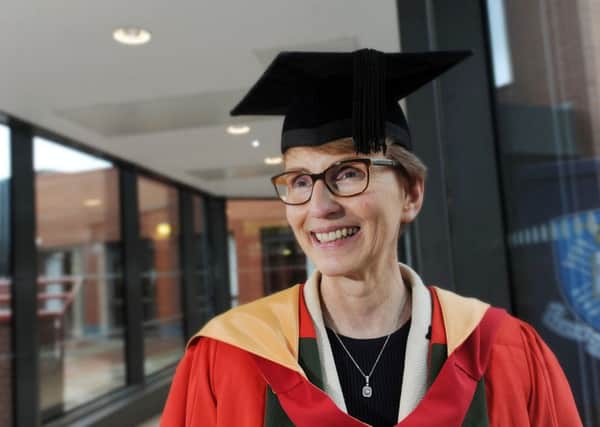 Dr Helen Sharman, the first Briton in space, prepares to receive an honorary degree from the University of Sheffield. Picture: Scott Merrylees