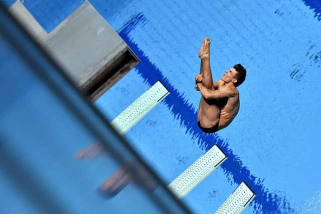 Ross Haslam of Great Britain competes in the men's diving 3m springboard final of the 17th FINA Swimming World Championships.