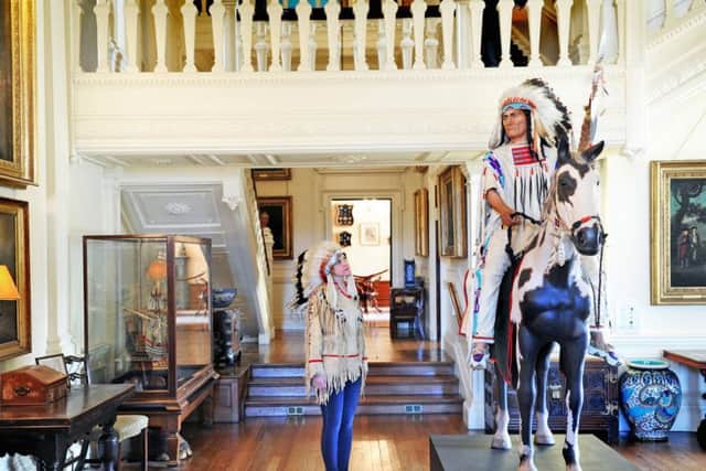 Hattie Wood views on of the exhibits at the 'Native Americans of the Plains' exhibition in Lotherton Hall.