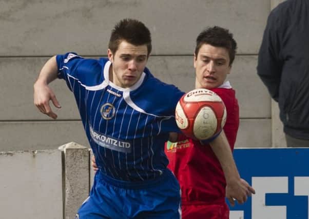 Swedish success: Jamie Hopcutt, in action during his days with Ossett Town, right.