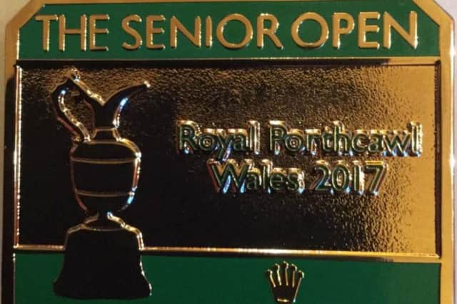 John King's British Senior Open player's badge.