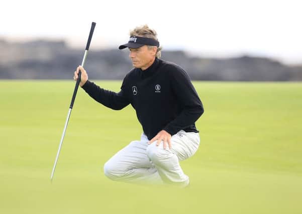 Bernhard Langer in action during the first round of the Senior Open Championship at Royal Porthcawl (Picture: Phil Inglis/Getty Images).