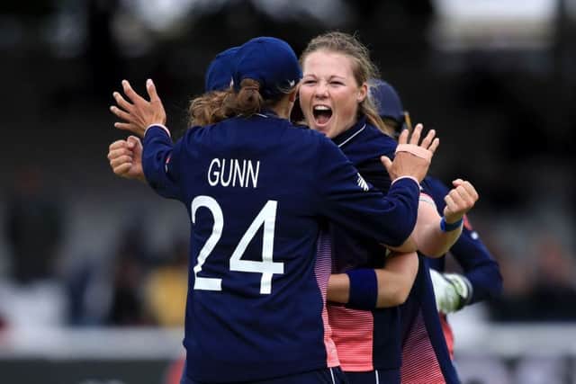 England's Anya Shrubsole celebrates the wicket of India's Rajeshwari Gayakwad during the ICC Women's World Cup Final at Lord's, London. (Picture: John Walton/PA Wire)
