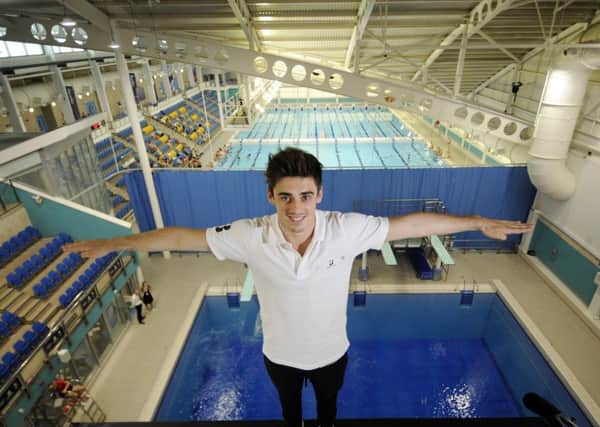 Olympic Diving Gold Medalist Chris Mears is pictured on the 10 metre board at the John Charles Centre, Leeds. as part of the Chase Your Dream..29th July 2017 ..Picture by Simon Hulme