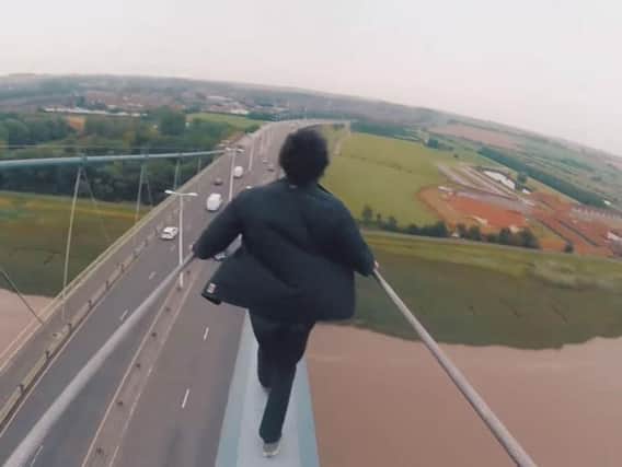 Online footage posted by the two youths who tried climbing the bridge last week and got caught