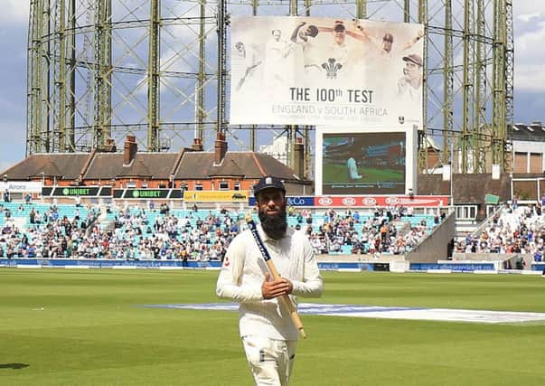 Englands Moeen Ali is applauded off the field at The Oval after his hat-trick concluded victory over South Africa in the Third Test. England now lead the series 2-1 (Picture: Nigel French/PA).