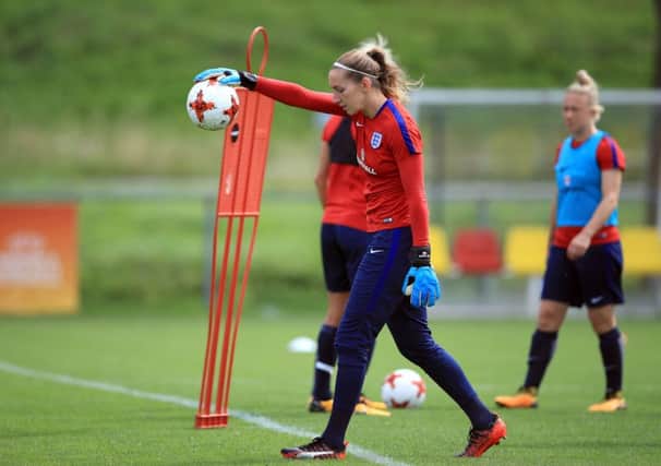 Siobhan Chamberlain, seen during England training on Tuesday in Utrecht, will replace No 1 goalkeeper Karen Bardsley, who is ruled out with a broken leg (Picture: Mike Egerton/PA Wire).
