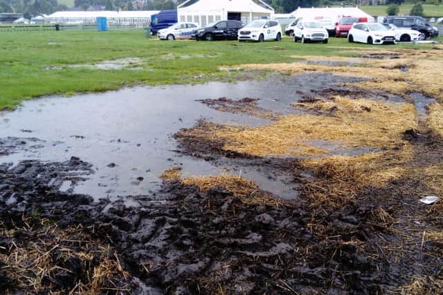 Muddy conditions at Bakewell Show.