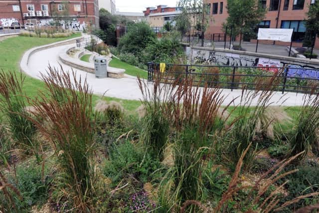 The Porter Brook pocket park is in the heart of Sheffield. Picture  by Scott Merrylees.