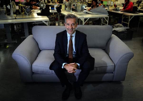 23 Sept 2014....Ian Filby CEO of yorkshire based sofa manufacturer DFS at the company's factory at Adwick-le-Street,Doncaster. Picture Scott Merrylees SM1005/17a