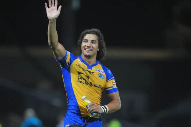 Victory:
Ashton Golding thanks the fans after the game against Wigan.