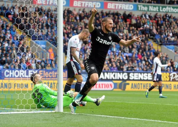 Leeds United's Chris Wood celebrates scoring the second goal against Bolton. (Picture: Tony Johnson)