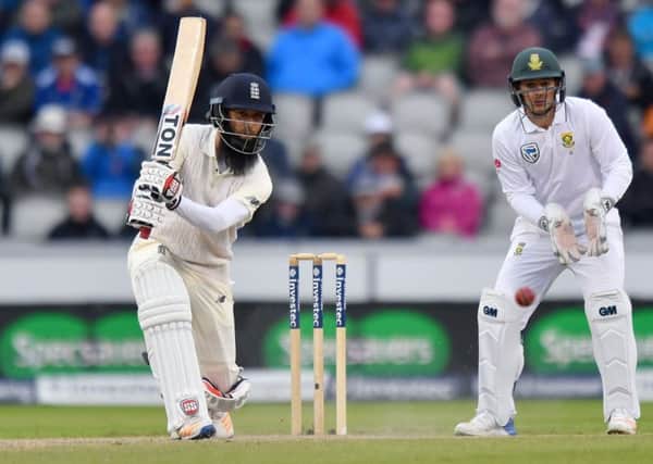 England's Moeen Ali bats during day three of the Fourth Investec Test at Emirates Old Trafford, Manchester. (Picture: PA)