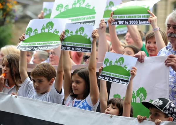 Protesters lobby Harrogate Council over plans to build 3,000 homes at Green Hammerton.